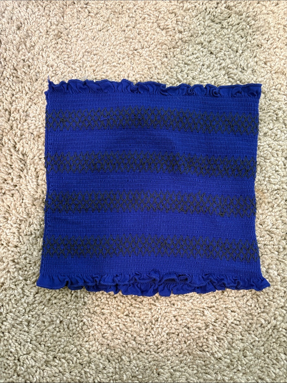 Love Tree Royal Blue Smocked Tube Top with Ruffle Edges